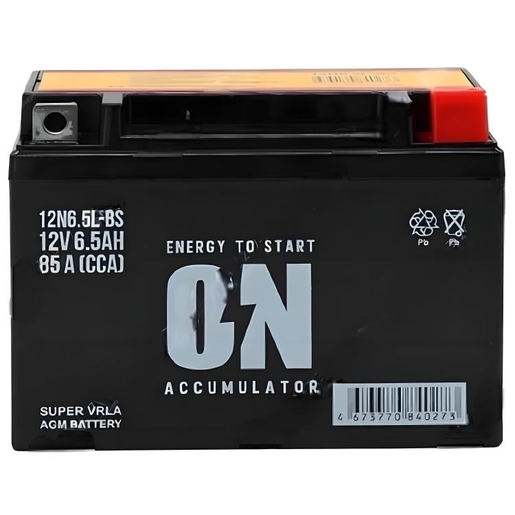 Аккумулятор, ON 12N6.5L-BS, AGM, VRLA, Euro, 6,5 Ah, 12N6.5L-BS